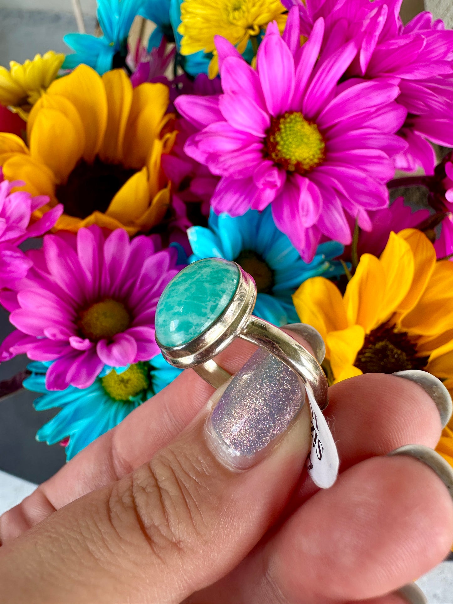 Stunning Amazonite Ring in Sterling Silver, Size 11 - Elegant Gemstone Jewelry, Perfect Gift for Special Occasions