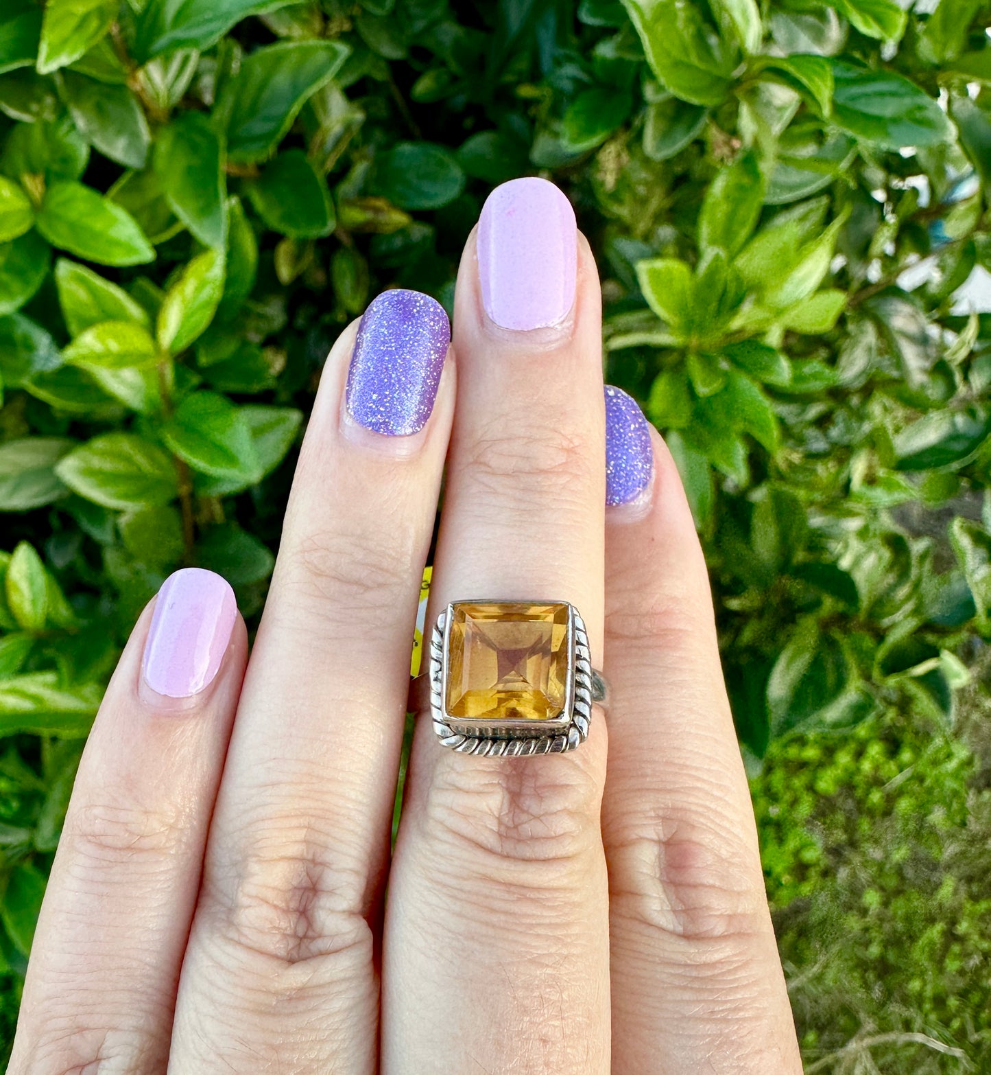 Citrine Ring Sterling Silver - Handcrafted Size 6 Citrine Gemstone Ring - Elegant Jewelry for Healing & Focus