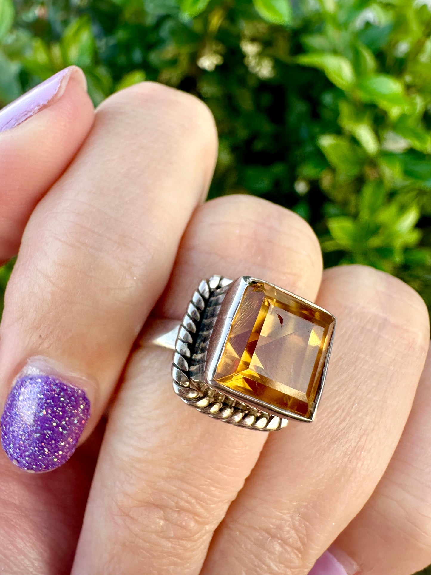 Citrine Ring Sterling Silver - Handcrafted Size 6 Citrine Gemstone Ring - Elegant Jewelry for Healing & Focus