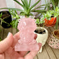 Rose Quartz Baby Dragon Carving - Natural Gemstone Decor - Unique Healing Stone Sculpture - Boho Style Home Accent