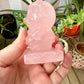 Rose Quartz Baby Dragon Carving - Natural Gemstone Decor - Unique Healing Stone Sculpture - Boho Style Home Accent