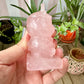 Rose Quartz Baby Dragon Carving - Natural Gemstone Decor - Unique Healing Stone Sculpture - Boho Style Home Accent