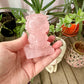 Rose Quartz Baby Dragon Carving - Natural Gemstone Decor - Unique Healing Stone Sculpture - Boho Style Home Accent