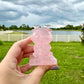 Rose Quartz Baby Dragon Carving - Natural Gemstone Decor - Unique Healing Stone Sculpture - Boho Style Home Accent