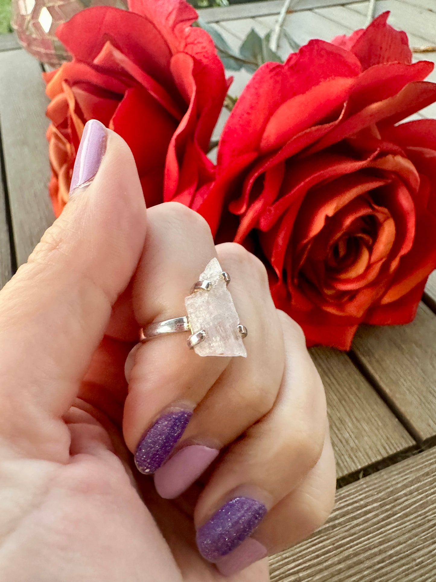 Delicate Kunzite Ring Size 6 - A Touch of Soft Pink Elegance for Love and Healing, Set in a Graceful Design