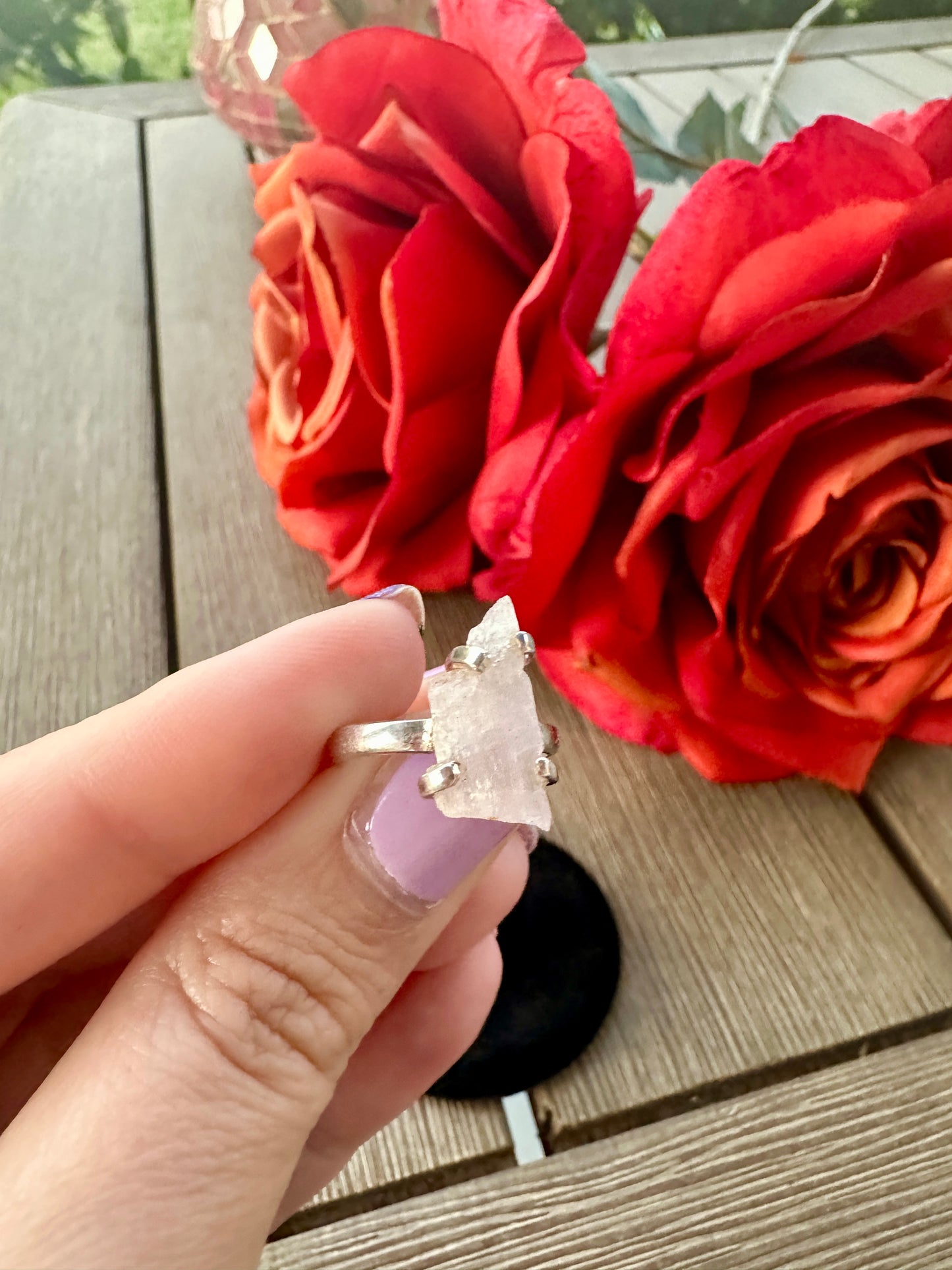 Delicate Kunzite Ring Size 6 - A Touch of Soft Pink Elegance for Love and Healing, Set in a Graceful Design