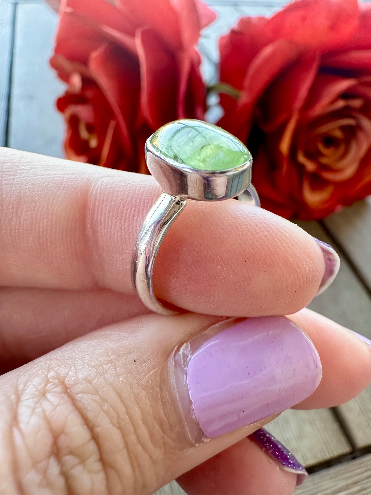 Green Kyanite Ring Size 6, Unique Handcrafted Gemstone Jewelry, Perfect Gift for Nature Lovers, Sterling Silver Elegant Accessory