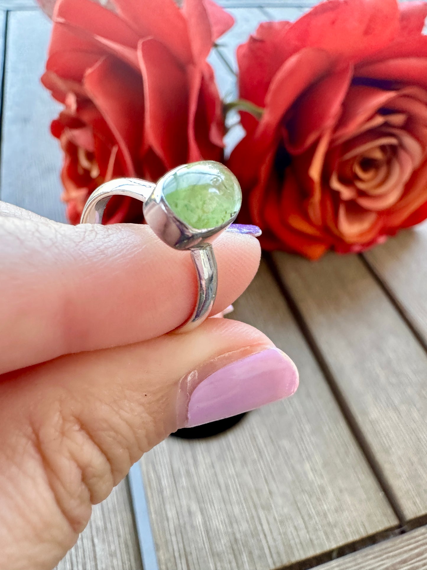 Green Kyanite Ring Size 6, Unique Handcrafted Gemstone Jewelry, Perfect Gift for Nature Lovers, Sterling Silver Elegant Accessory