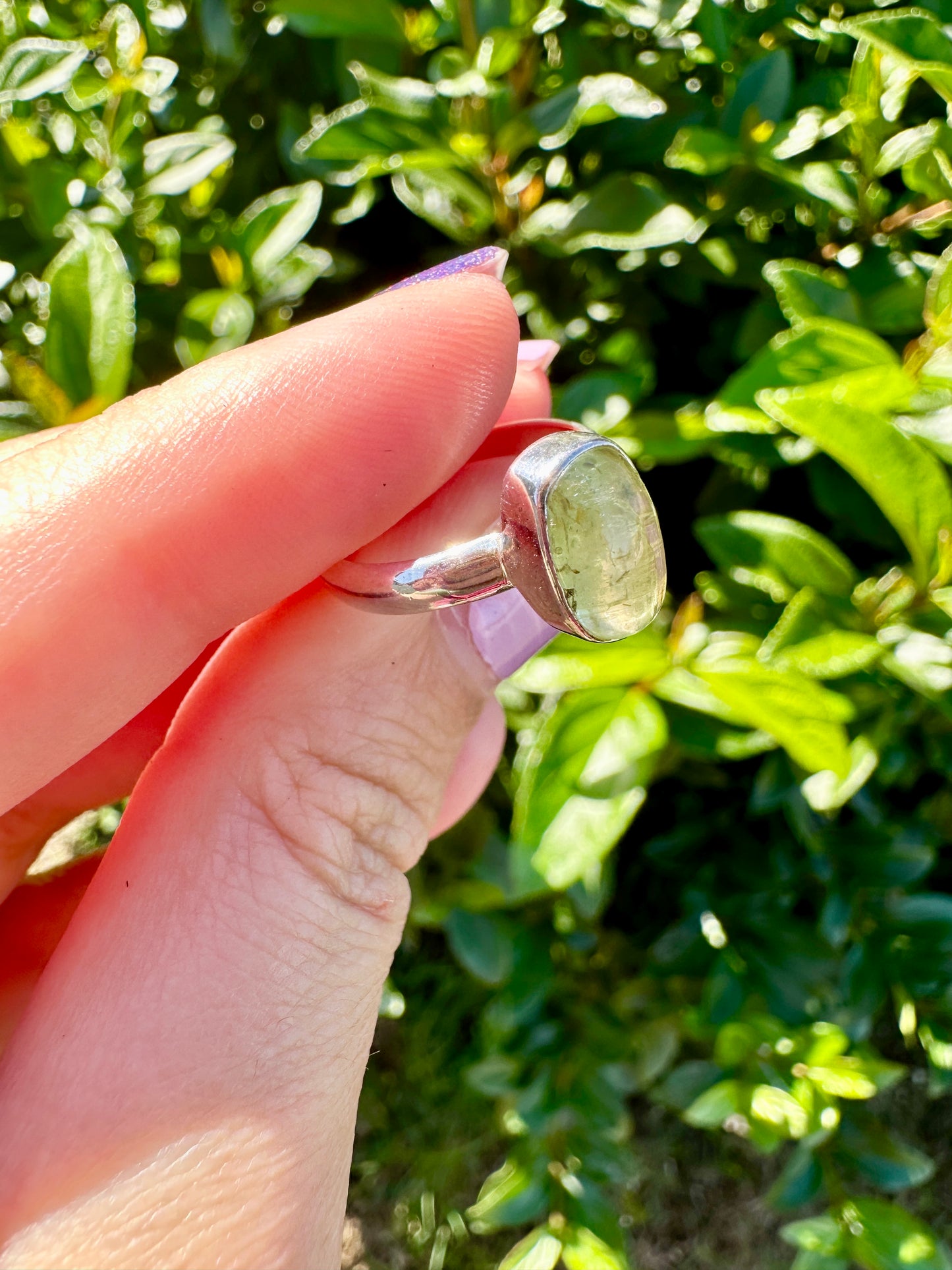 Green Kyanite Ring Size 6, Unique Handcrafted Gemstone Jewelry, Perfect Gift for Nature Lovers, Sterling Silver Elegant Accessory