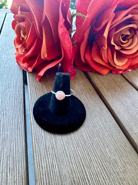 Pink Opal Ring Size 6, Delicate Handcrafted Gemstone Jewelry, Perfect Gift for Her, Sterling Silver Feminine Accessory, Unique Love Symbol