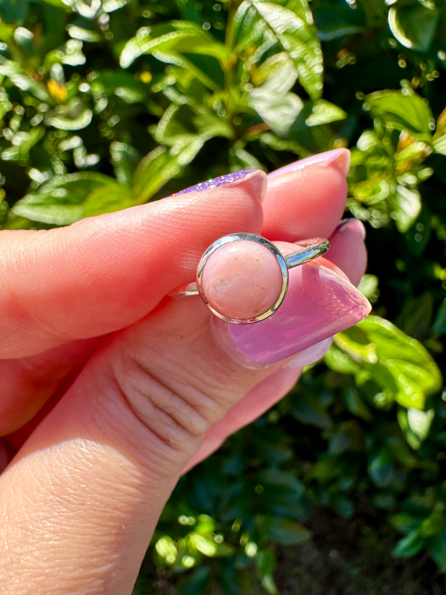 Pink Opal Ring Size 6, Delicate Handcrafted Gemstone Jewelry, Perfect Gift for Her, Sterling Silver Feminine Accessory, Unique Love Symbol