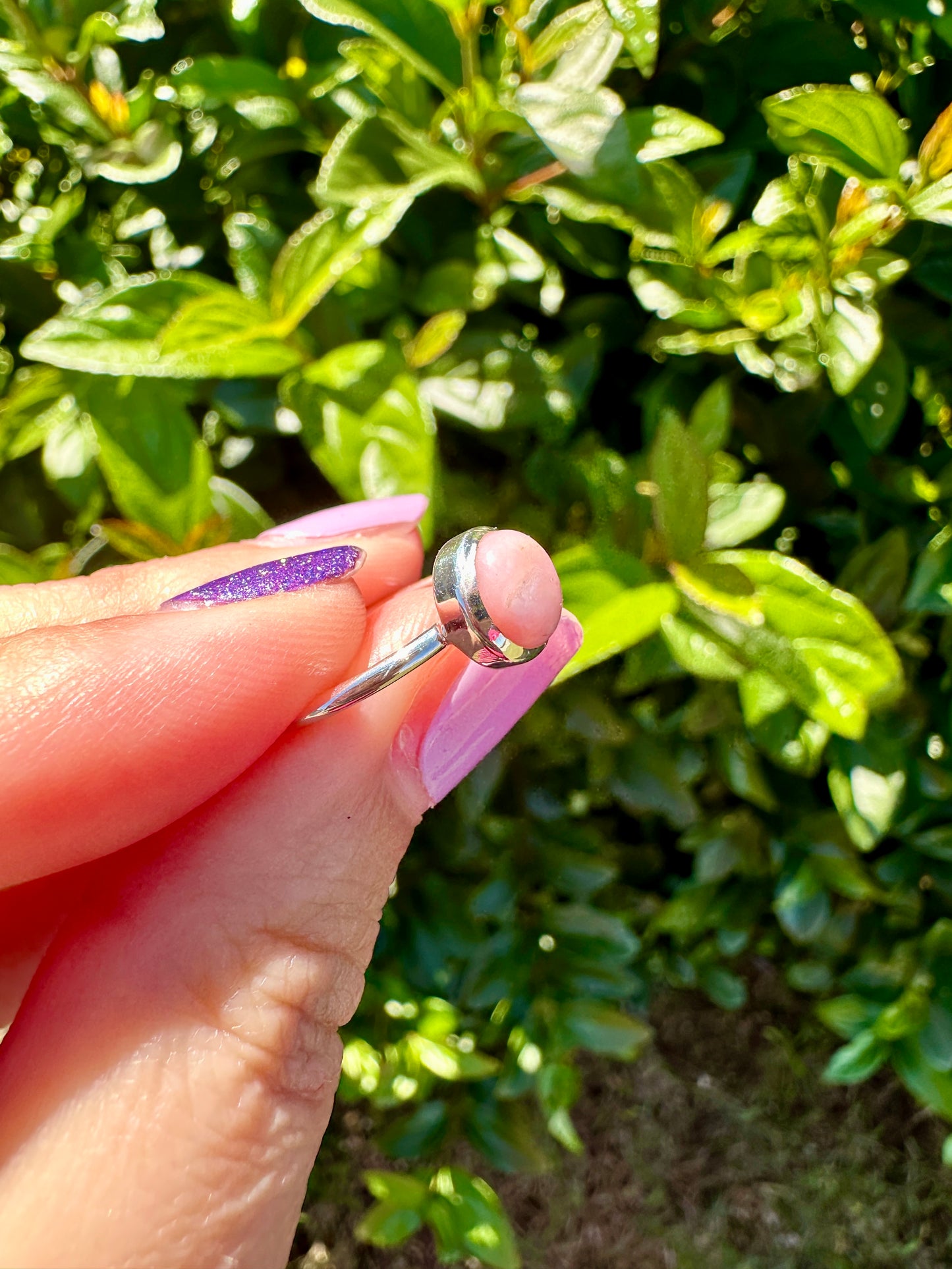 Pink Opal Ring Size 6, Delicate Handcrafted Gemstone Jewelry, Perfect Gift for Her, Sterling Silver Feminine Accessory, Unique Love Symbol