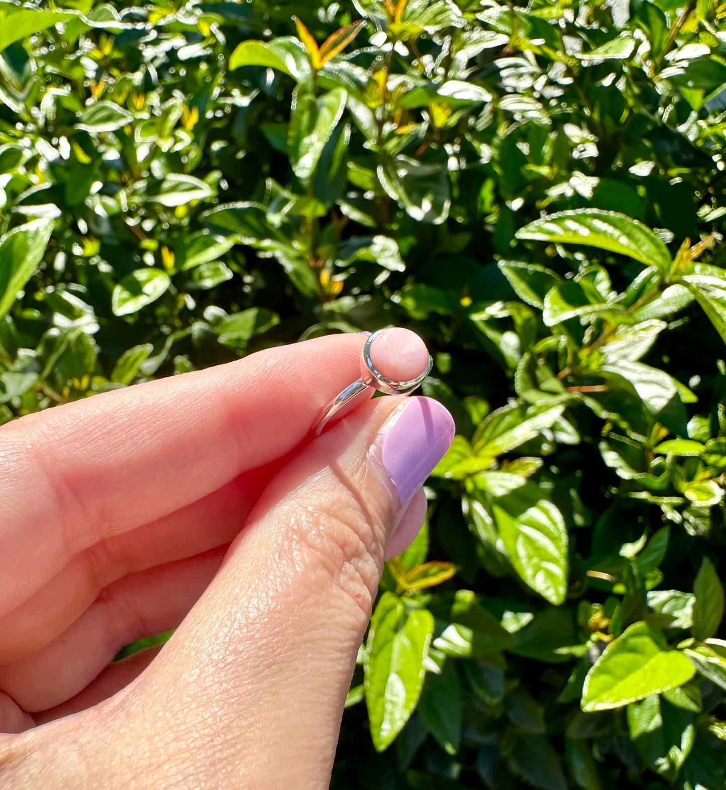 Pink Opal Ring Size 6, Delicate Handcrafted Gemstone Jewelry, Perfect Gift for Her, Sterling Silver Feminine Accessory, Unique Love Symbol