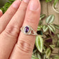 Amethyst Sterling Silver Ring Size 5.25 - Natural Gemstone Jewelry - Elegant Boho Style Statement Ring - Unique Gift for Her