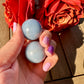 Angelite Spheres 28mm - Serene Blue Angelite Crystal Balls for Healing, Meditation, and Spiritual Decor