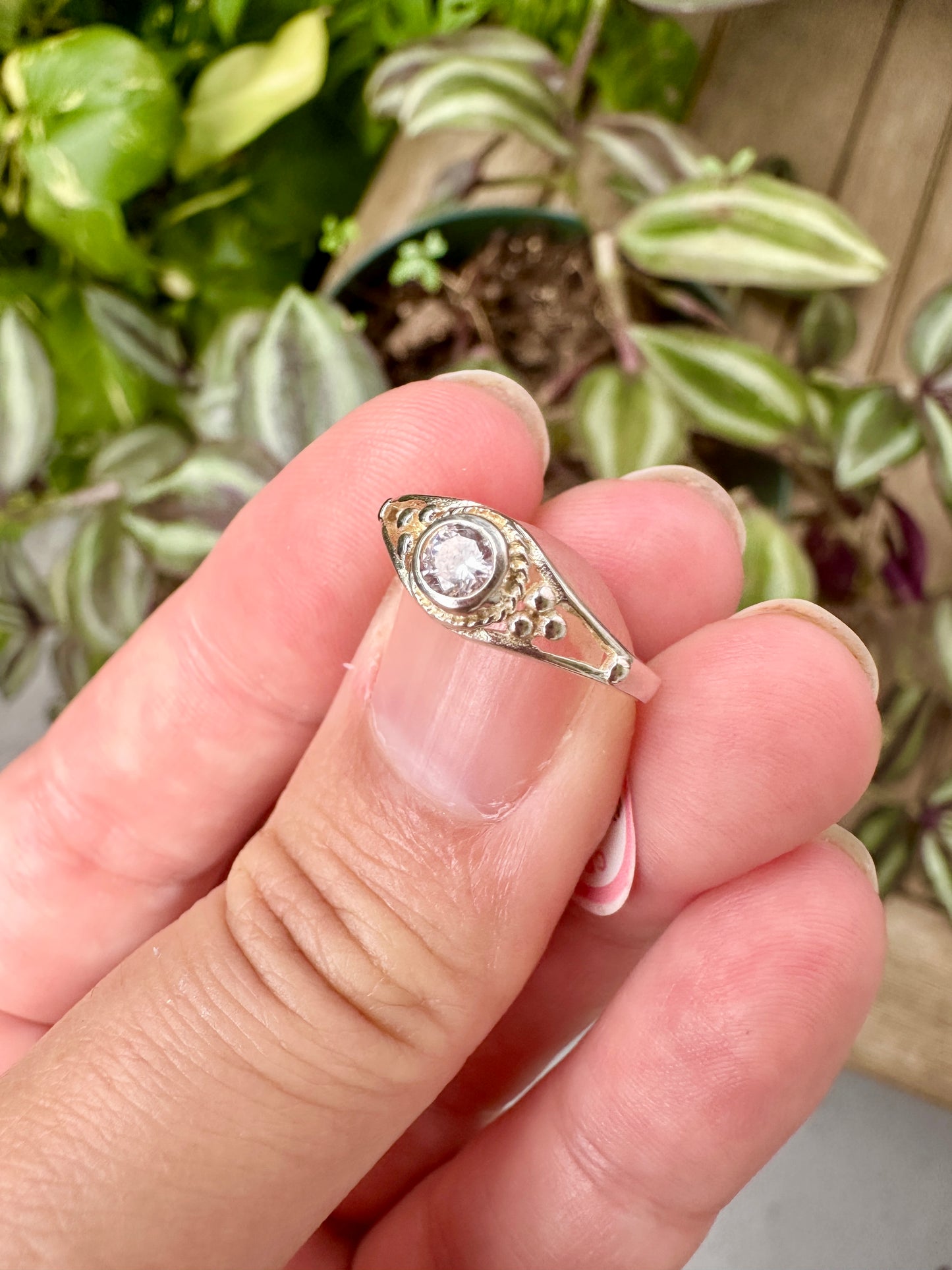 Quartz Sterling Silver Ring Size 5 - Natural Gemstone Jewelry - Elegant Boho Style Statement Ring - Unique Gift for Her