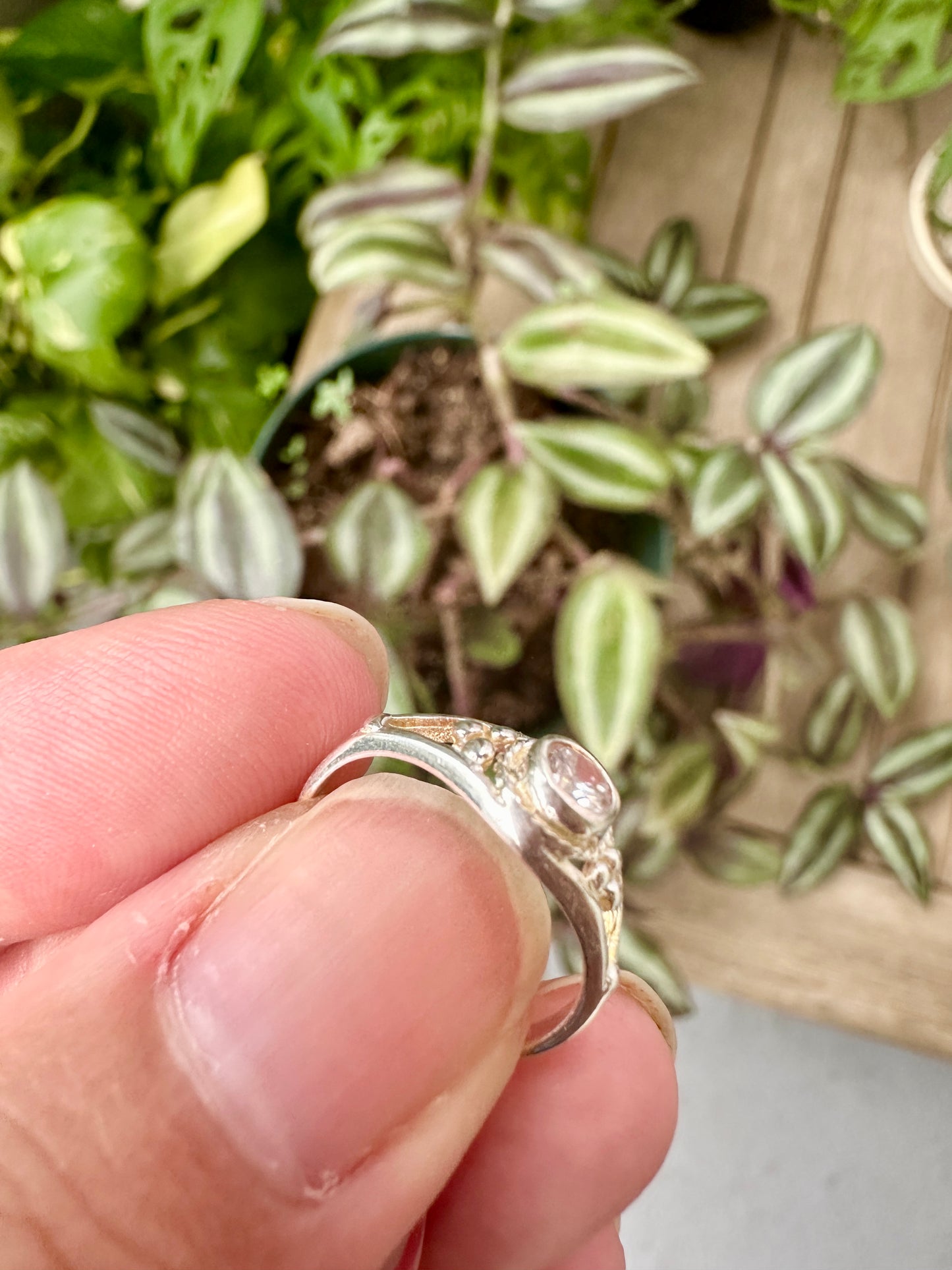 Quartz Sterling Silver Ring Size 5 - Natural Gemstone Jewelry - Elegant Boho Style Statement Ring - Unique Gift for Her