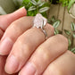 Raw Kunzite Sterling Silver Ring Size 7 - Natural Gemstone Jewelry - Elegant Boho Style Statement Ring - Unique Gift for Her