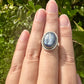 Sterling Silver Kyanite Ring Size 7.75 - Natural Gemstone Jewelry - Elegant Boho Style Statement Ring - Unique Gift for Her