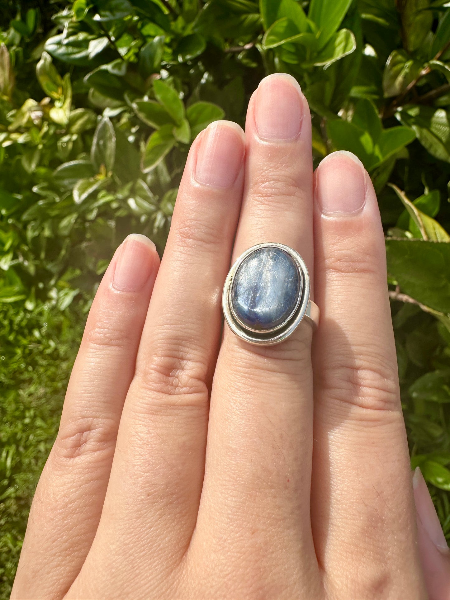 Sterling Silver Kyanite Ring Size 7.75 - Natural Gemstone Jewelry - Elegant Boho Style Statement Ring - Unique Gift for Her