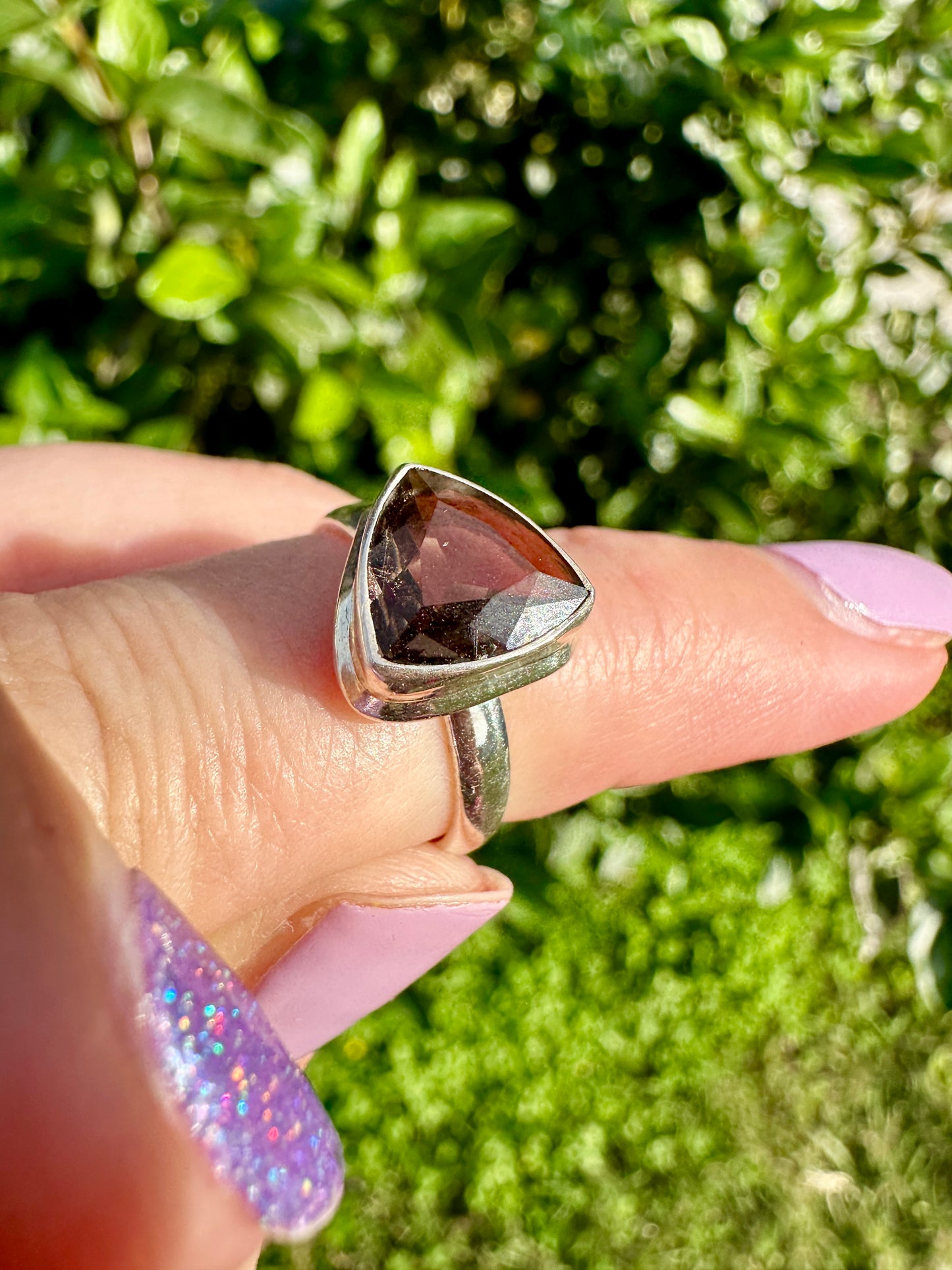 Elegant Smoky Quartz Sterling Silver Ring - Size 6, Sophisticated Handcrafted Jewelry for Grounding and Protection