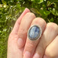 Sterling Silver Kyanite Ring Size 7.75 - Natural Gemstone Jewelry - Elegant Boho Style Statement Ring - Unique Gift for Her