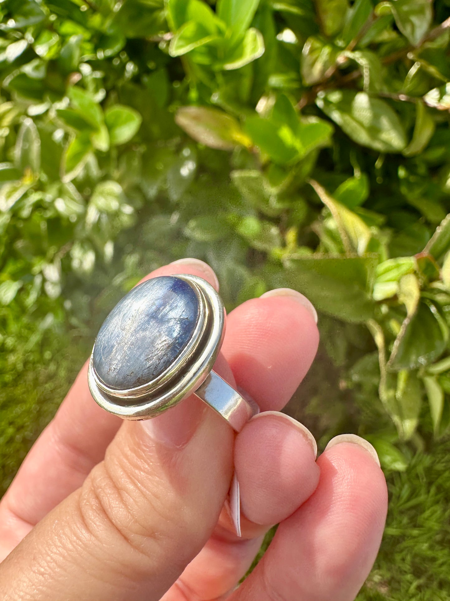 Sterling Silver Kyanite Ring Size 7.75 - Natural Gemstone Jewelry - Elegant Boho Style Statement Ring - Unique Gift for Her