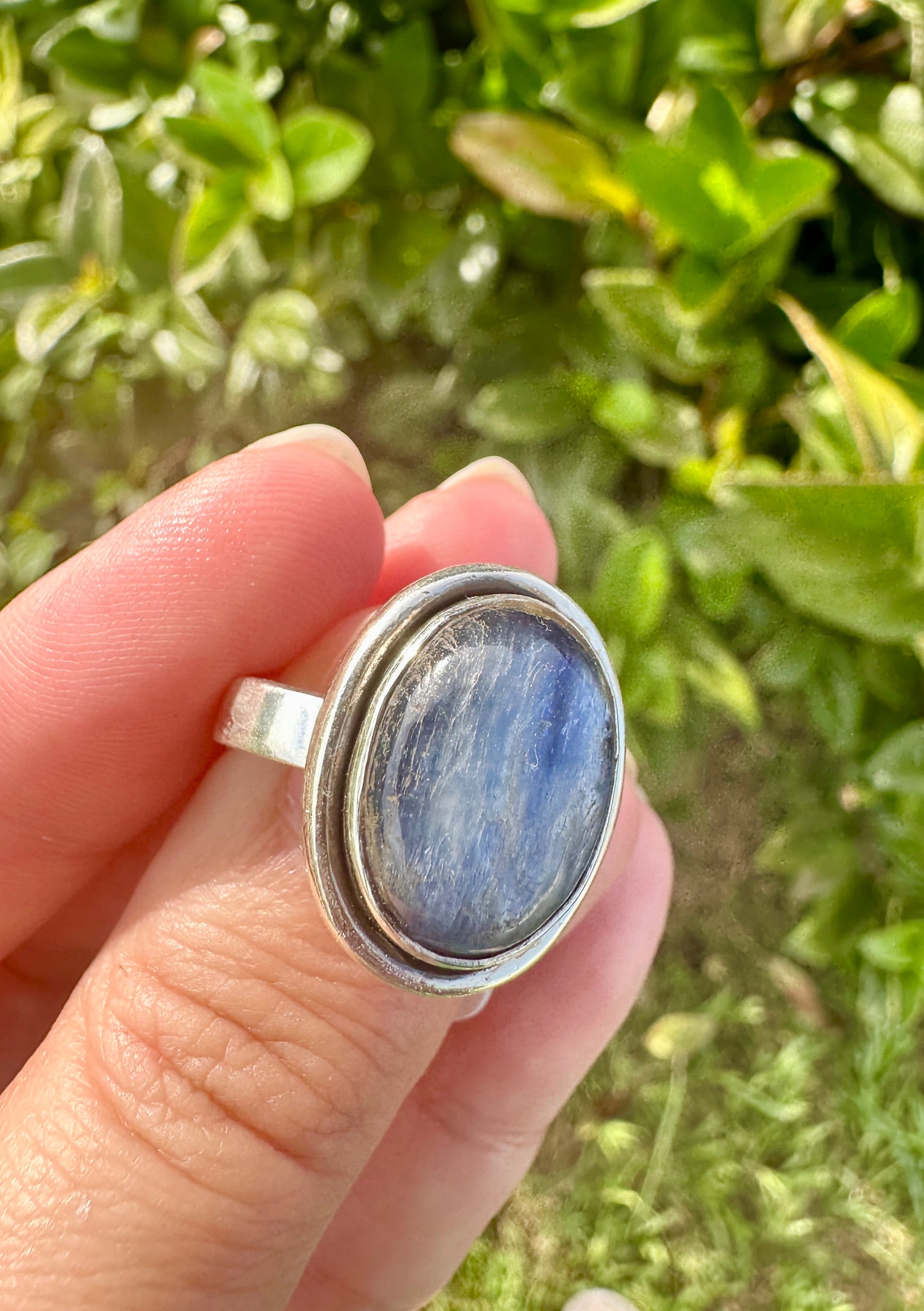 Sterling Silver Kyanite Ring Size 7.75 - Natural Gemstone Jewelry - Elegant Boho Style Statement Ring - Unique Gift for Her