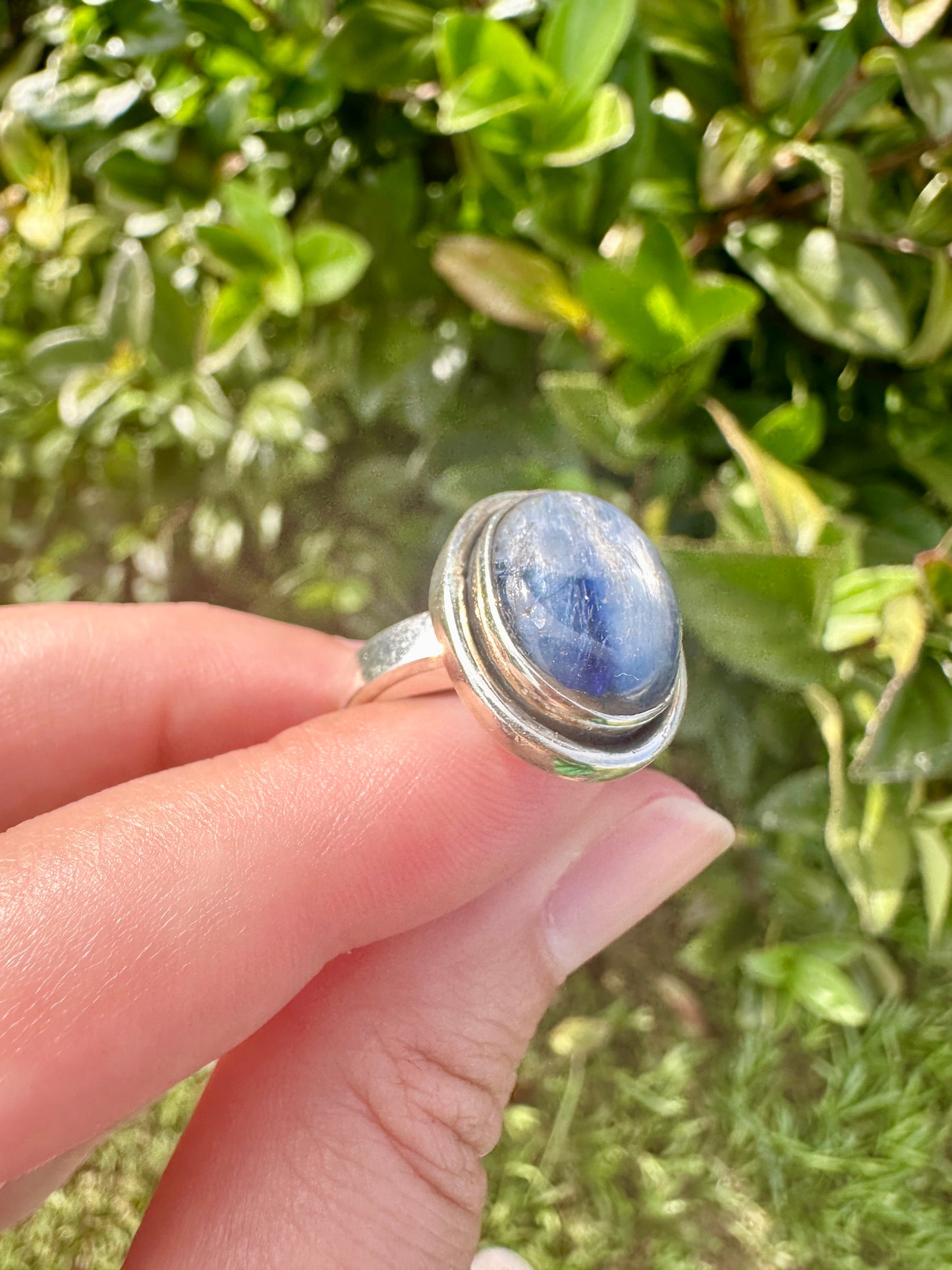 Sterling Silver Kyanite Ring Size 7.75 - Natural Gemstone Jewelry - Elegant Boho Style Statement Ring - Unique Gift for Her