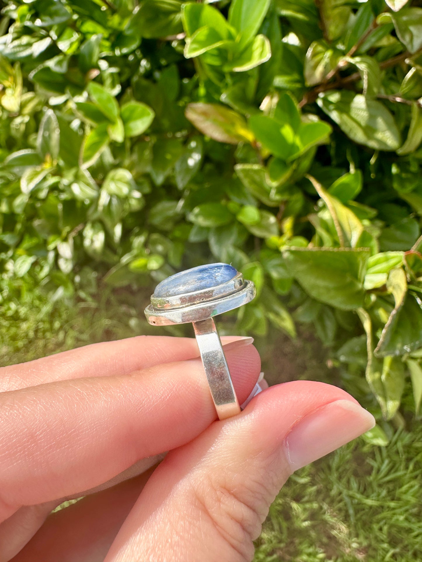 Sterling Silver Kyanite Ring Size 7.75 - Natural Gemstone Jewelry - Elegant Boho Style Statement Ring - Unique Gift for Her