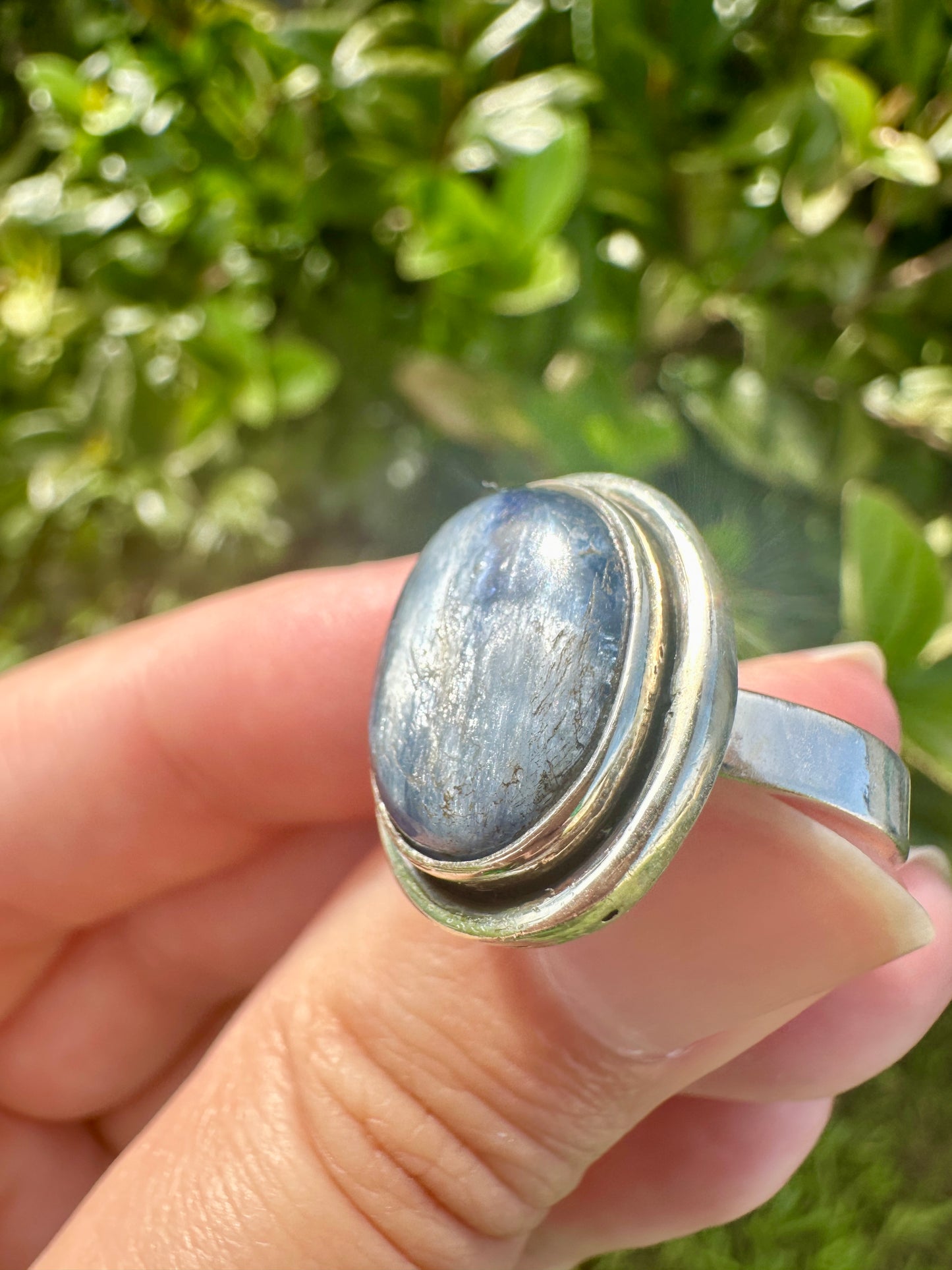 Sterling Silver Kyanite Ring Size 7.75 - Natural Gemstone Jewelry - Elegant Boho Style Statement Ring - Unique Gift for Her