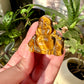 Tiger's Eye Buddha Carving: Spiritual Decor for Meditation and Harmony, Gemstone Statue for Inner Peace