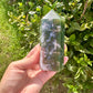 Moss Agate Tower - Natural Gemstone Decor - Unique Healing Stone Point - Elegant Boho Style Home Accent