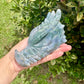 Moss Agate Dragon Head Carving - Natural Gemstone Decor - Unique Healing Stone Sculpture - Boho Style Home Accent