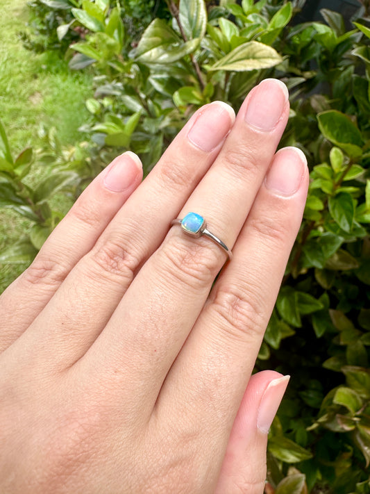 Ethiopian Opal Sterling Silver Ring Size 7 - Natural Gemstone Jewelry - Elegant Boho Style Statement Ring - Unique Gift for Her