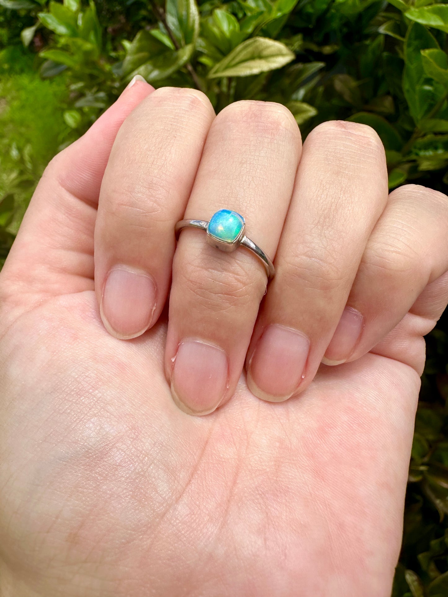 Ethiopian Opal Sterling Silver Ring Size 7 - Natural Gemstone Jewelry - Elegant Boho Style Statement Ring - Unique Gift for Her