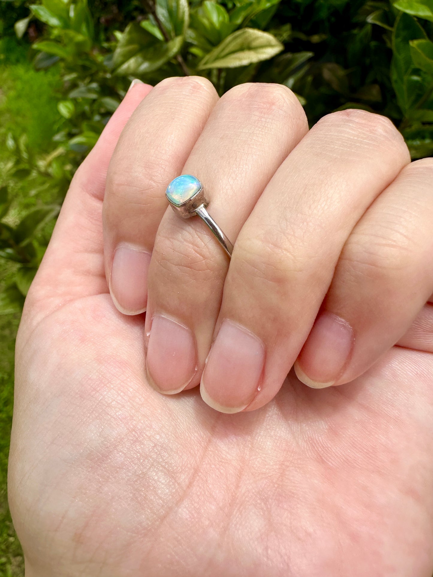 Ethiopian Opal Sterling Silver Ring Size 7 - Natural Gemstone Jewelry - Elegant Boho Style Statement Ring - Unique Gift for Her