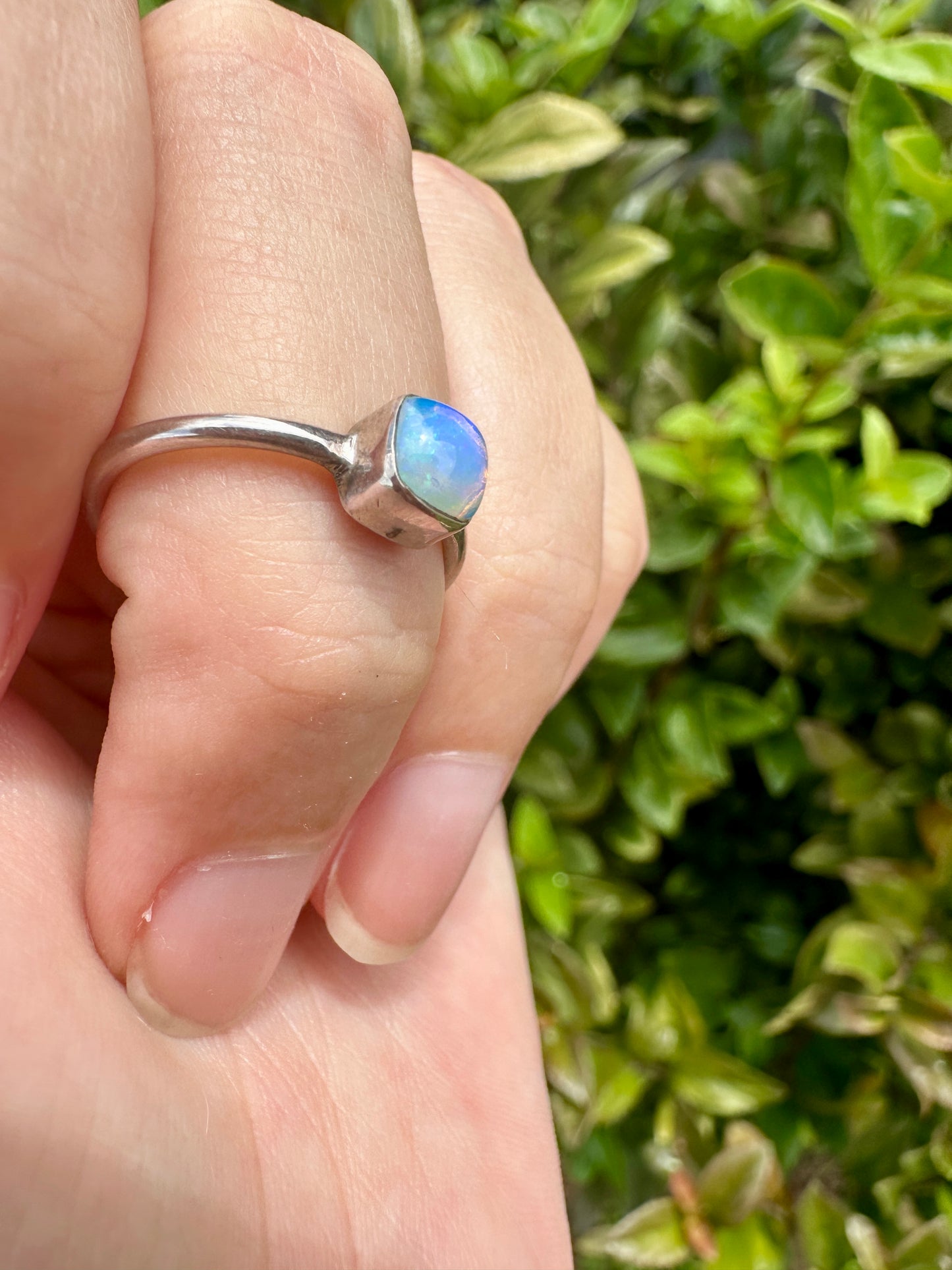 Ethiopian Opal Sterling Silver Ring Size 7 - Natural Gemstone Jewelry - Elegant Boho Style Statement Ring - Unique Gift for Her