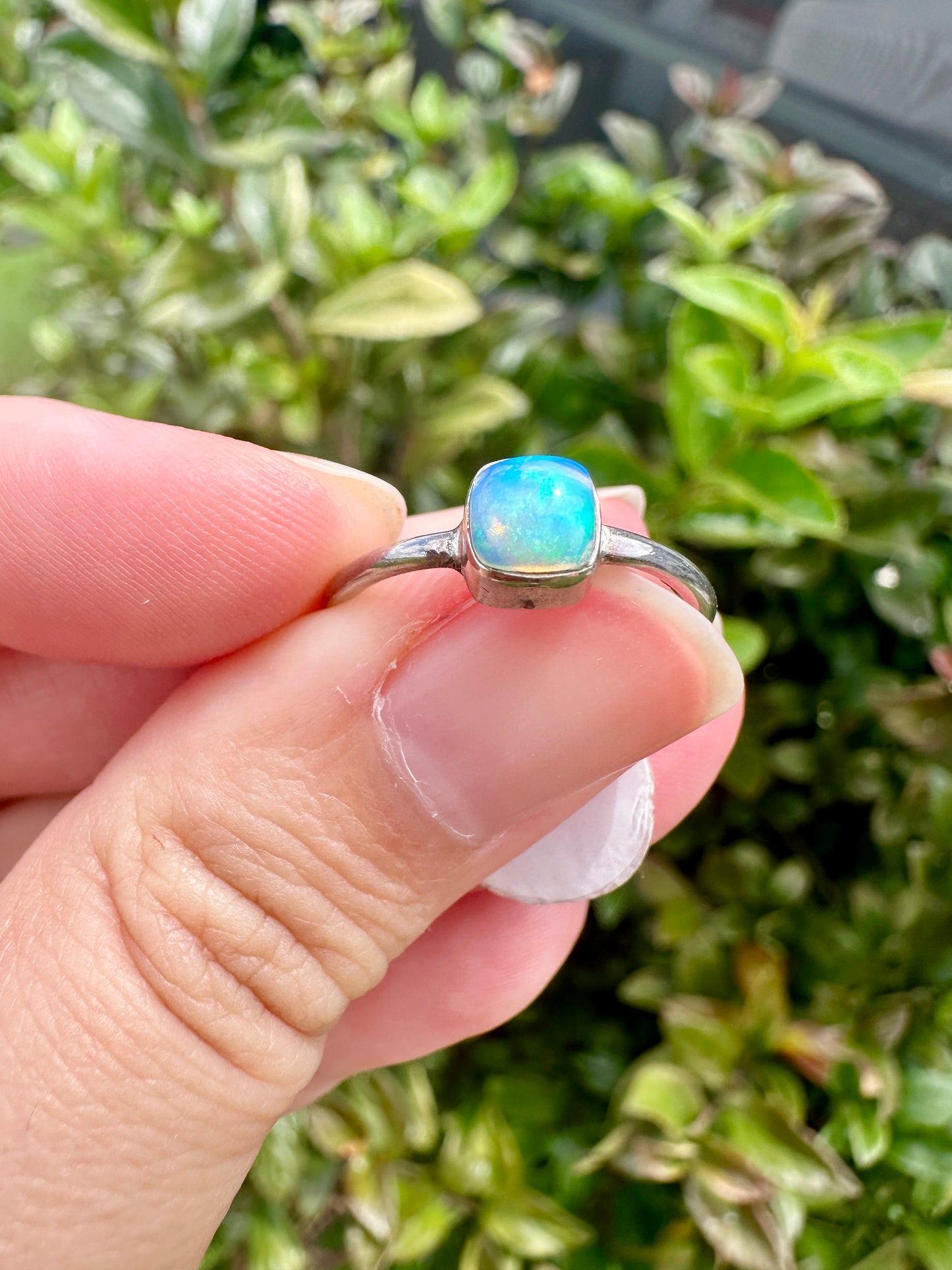 Ethiopian Opal Sterling Silver Ring Size 7 - Natural Gemstone Jewelry - Elegant Boho Style Statement Ring - Unique Gift for Her