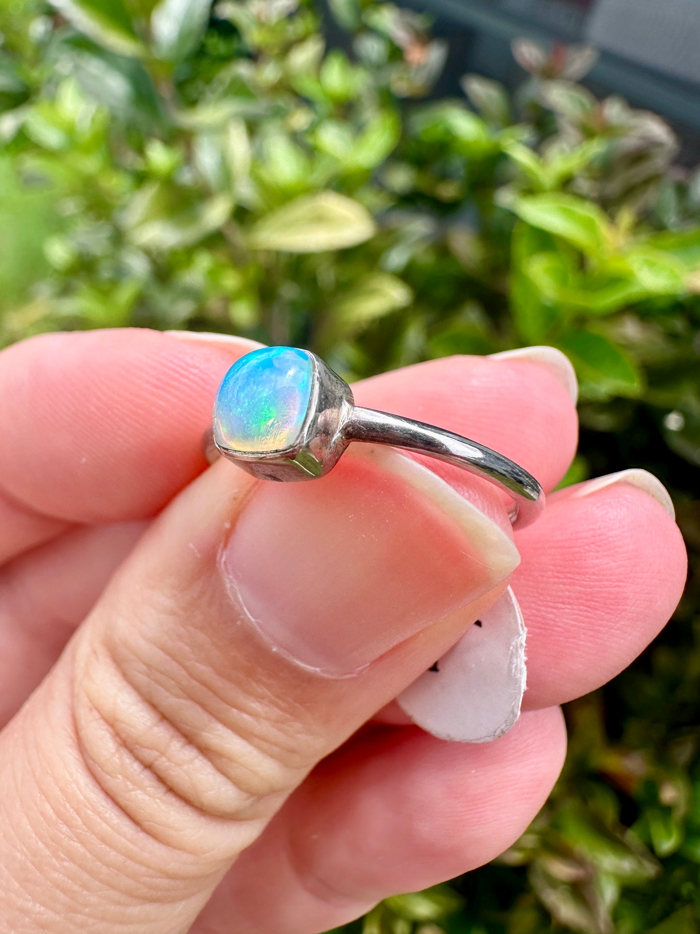 Ethiopian Opal Sterling Silver Ring Size 7 - Natural Gemstone Jewelry - Elegant Boho Style Statement Ring - Unique Gift for Her