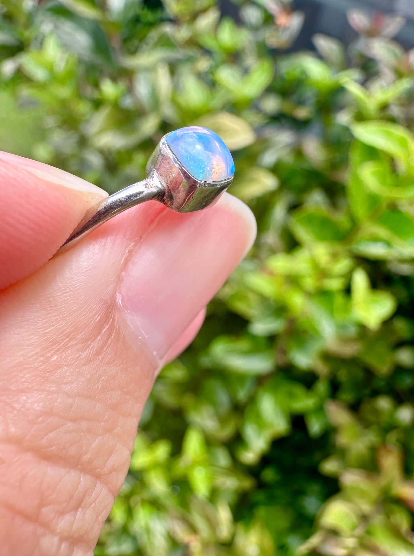 Ethiopian Opal Sterling Silver Ring Size 7 - Natural Gemstone Jewelry - Elegant Boho Style Statement Ring - Unique Gift for Her