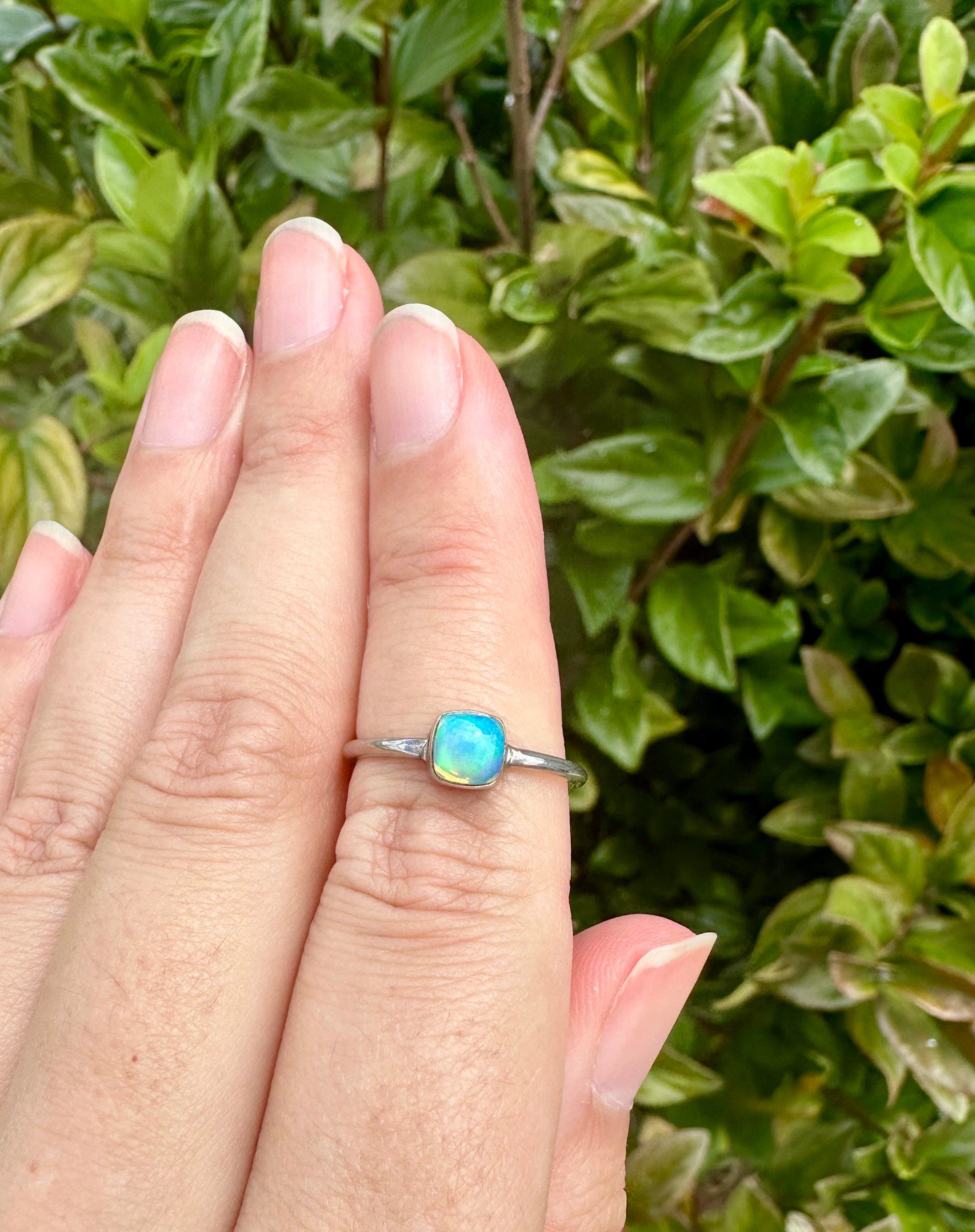 Ethiopian Opal Sterling Silver Ring Size 7 - Natural Gemstone Jewelry - Elegant Boho Style Statement Ring - Unique Gift for Her