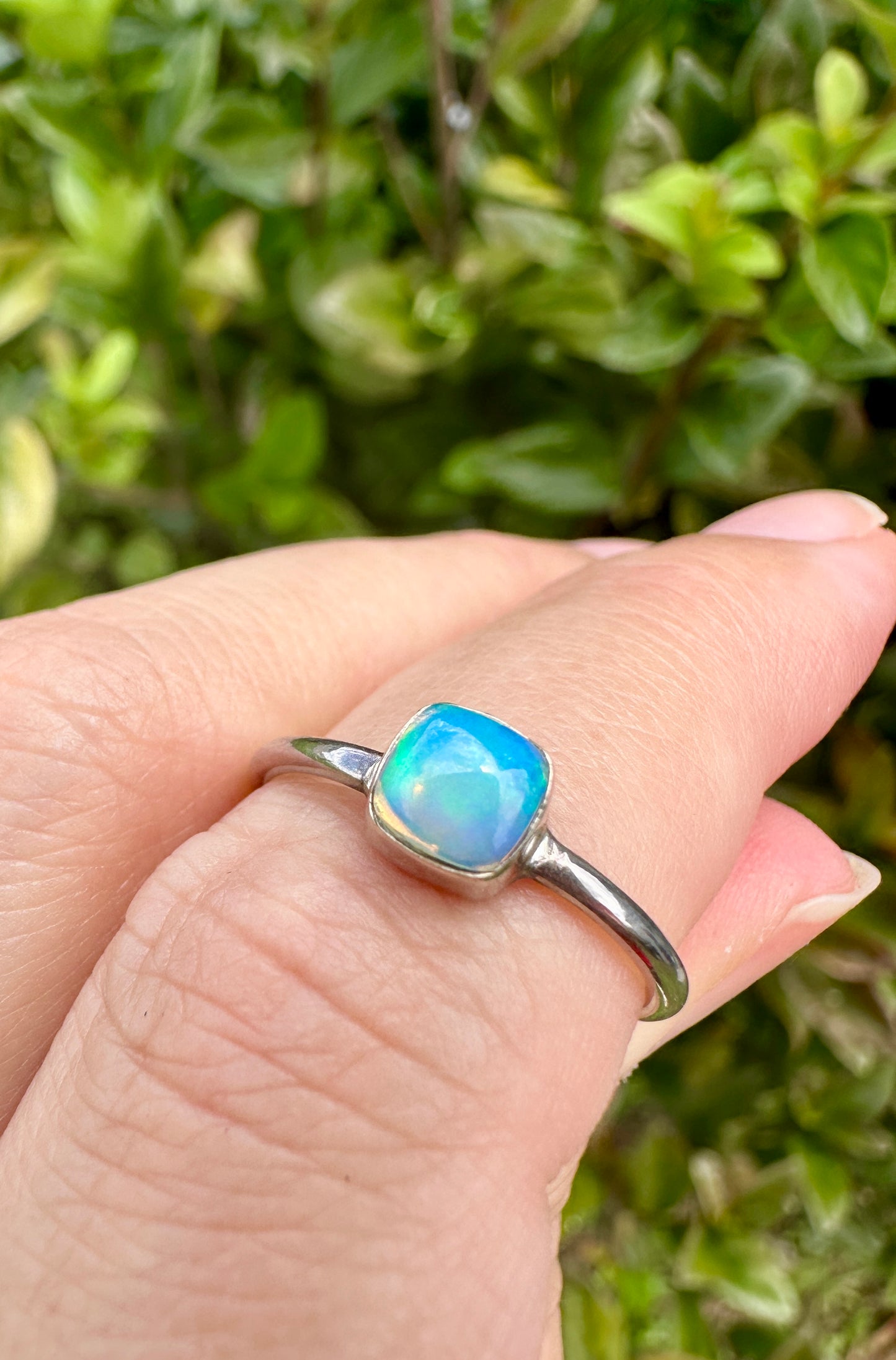 Ethiopian Opal Sterling Silver Ring Size 7 - Natural Gemstone Jewelry - Elegant Boho Style Statement Ring - Unique Gift for Her