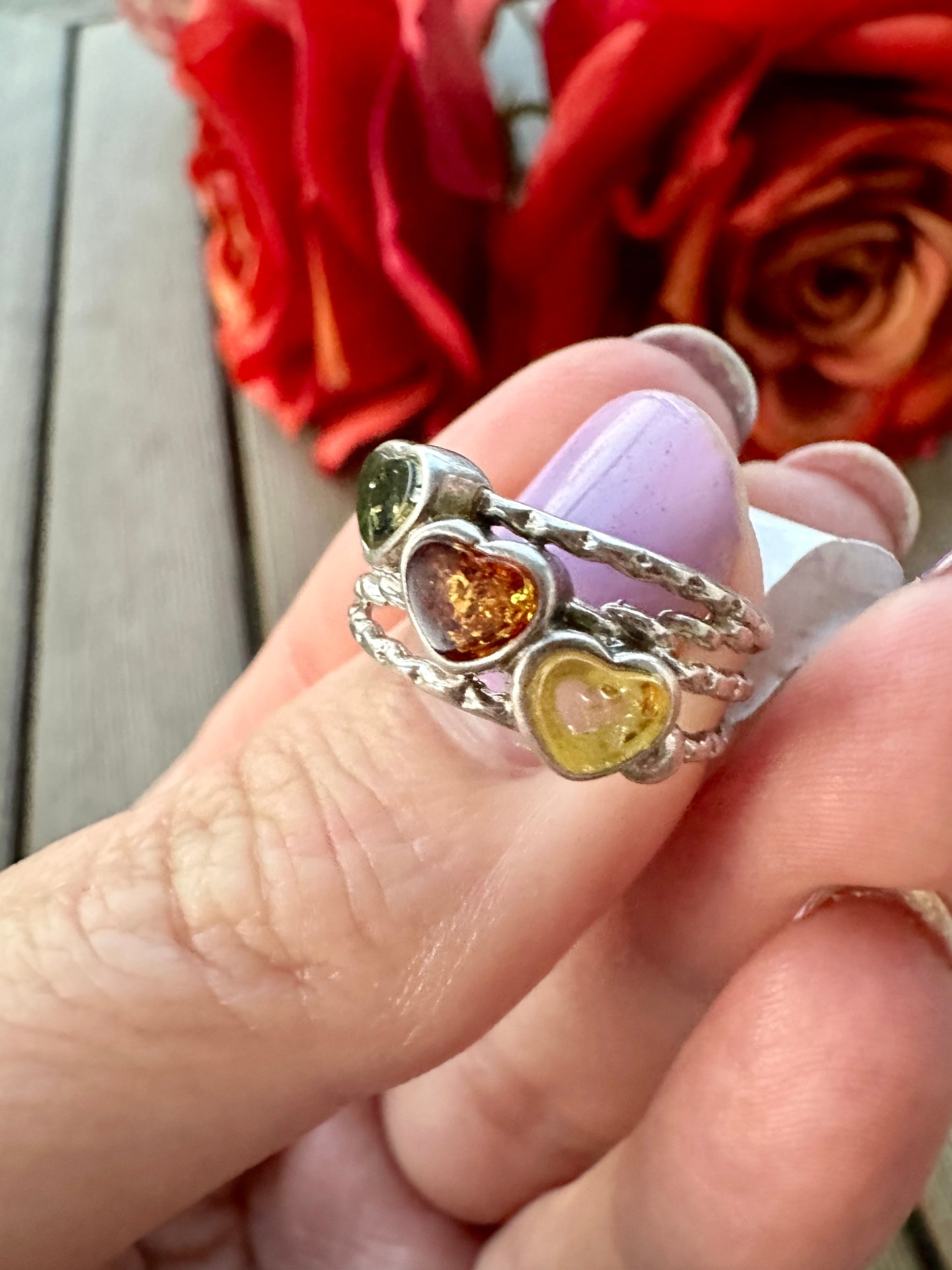 Amber Sterling Silver Ring Size 6.25 - Radiant Handcrafted Jewelry for Warmth, Healing, and Elegance
