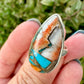 Spiny Oyster Turquoise Sterling Silver Ring Size 5.25 - Natural Gemstone Jewelry - Elegant Boho Style Statement Ring - Unique Gift for Her