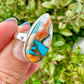 Spiny Oyster Turquoise Sterling Silver Ring Size 5.25 - Natural Gemstone Jewelry - Elegant Boho Style Statement Ring - Unique Gift for Her