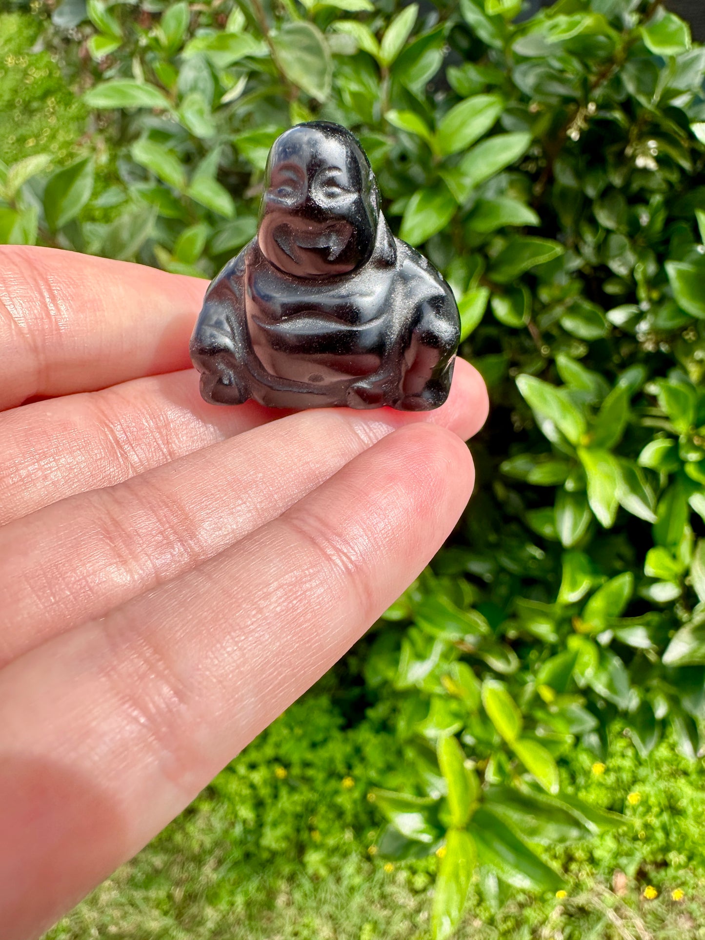 Black Obsidian Carved Buddha: Serene Meditation Figurine, Protective Energy & Spiritual Enlightenment, Zen Decor for Peaceful Space