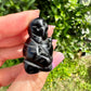 Black Obsidian Carved Buddha: Serene Meditation Figurine, Protective Energy & Spiritual Enlightenment, Zen Decor for Peaceful Space