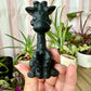 Black Obsidian Giraffe Carving - Natural Gemstone Decor - Unique Healing Stone Sculpture - Elegant Boho Style Home Accent