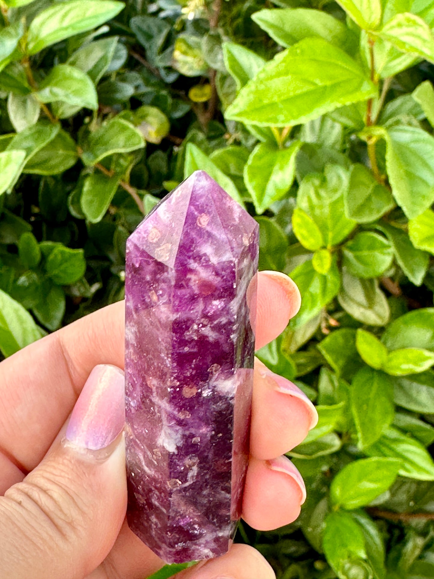 Gem Lepidolite Tower: Exquisite Purple Crystal Point, High-Quality Lepidolite Gemstone, Soothing Energy & Spiritual Decor Piece